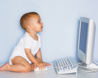 Baby Using Computer