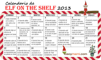 Calendario de Actividades Para el Duende "Elf on the Shelf" | YoSoyMami.com
