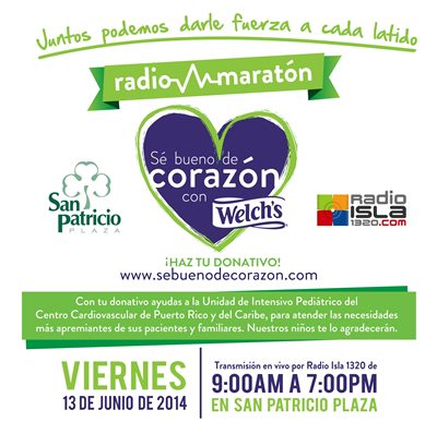 Radiomaratón "Sé bueno de corazón" a beneficio de la Unidad de Intensivo Pediátrico del Centro Cardiovascular de Puerto Rico y el Caribe | Yosoymami.com
